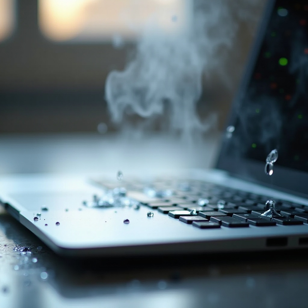 veden vaurioittama kannettava tietokone