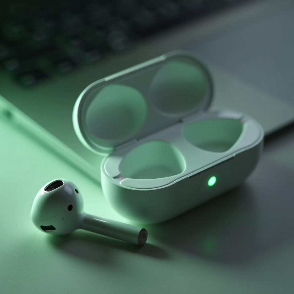 AirPod miga na zielono