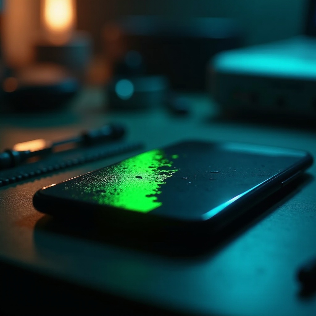 groene lijn op telefoonscherm