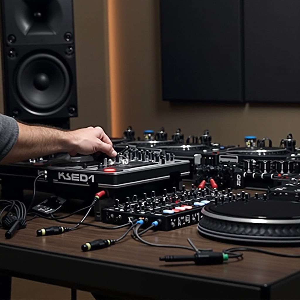 menghubungkan speaker Kef ke setup DJ saya