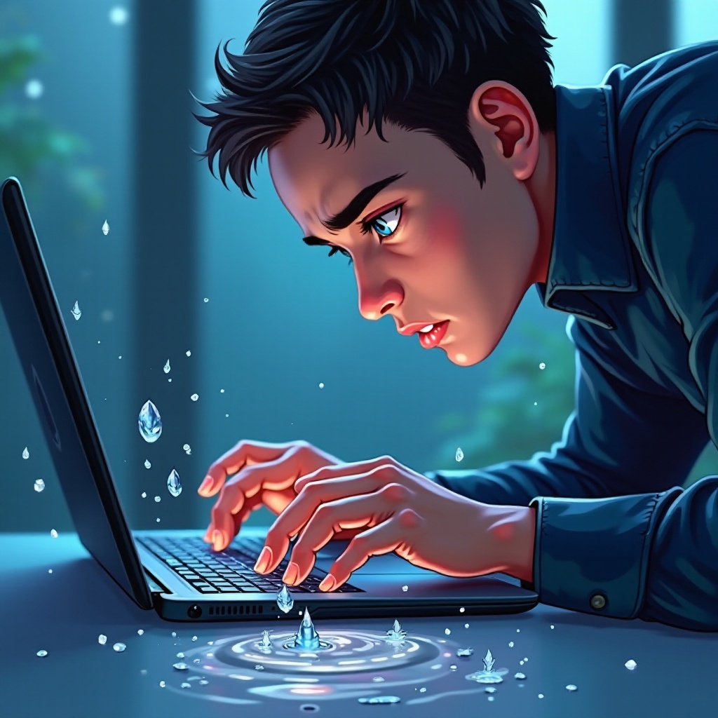uszkodzony laptop przez wodę