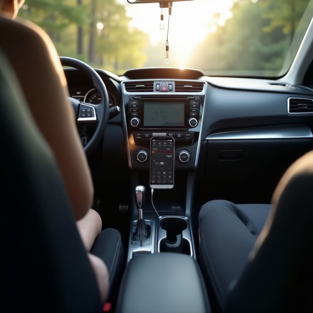 Ładowanie telefonu Samsung w Subaru Outback z 2000 roku