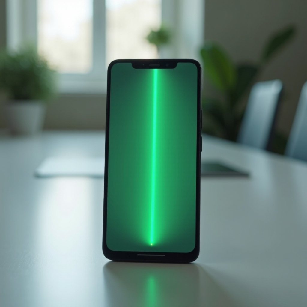 groene lijn op telefoonscherm